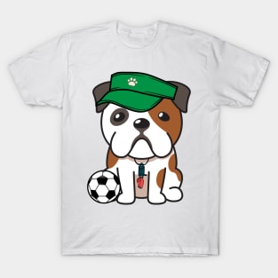 Bulldog Playing Soccer T-Shirt